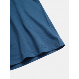 Mens Tokyo Letter Print Street 100% Cotton Short Sleeve T-Shirts