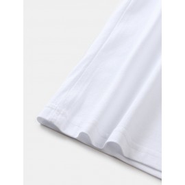 Mens Cartoon Expression Print Crew Neck Cotton Short Sleeve T-Shirts