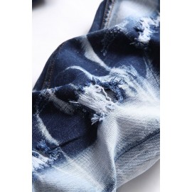 Men's Washed Indian Pattern Embroidery Slim-fit Jeans