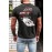 Gray Racing Vehicle Letter Print Slim Fit Men's Graphic Tee