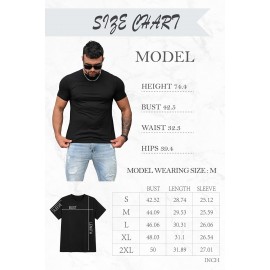 Black Men's Letter Coffee Cup Print Slim-fit Crewneck T Shirt