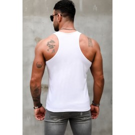 White COWBOY Western Steer Head Print Men's Tank Top